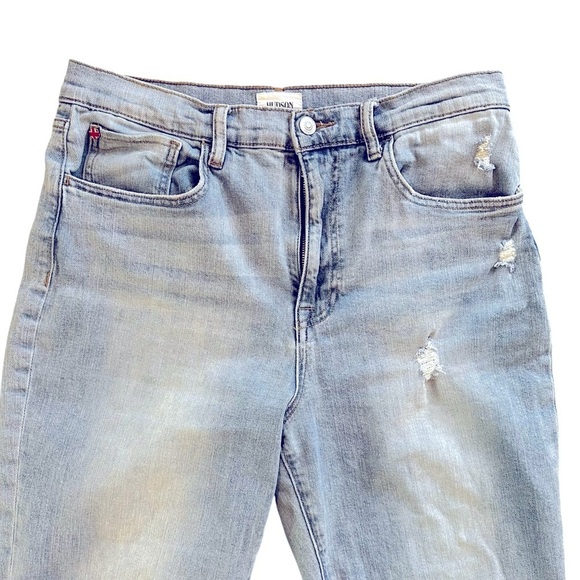 Hudson Kass Distressed High Rise Ankle Crop Straight Leg Jeans Light Wash 29 - Picture 6 of 10